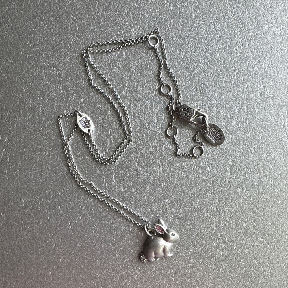 Juicy Couture Silver Rabbit Charm Necklace
